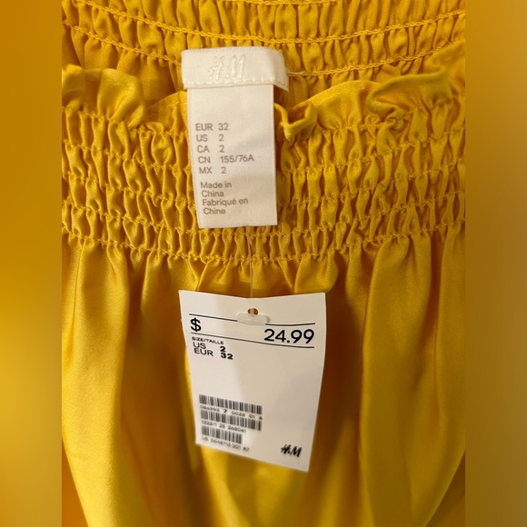 H&M Yellow Tie Strap Midi Dress - Picture 4 of 5